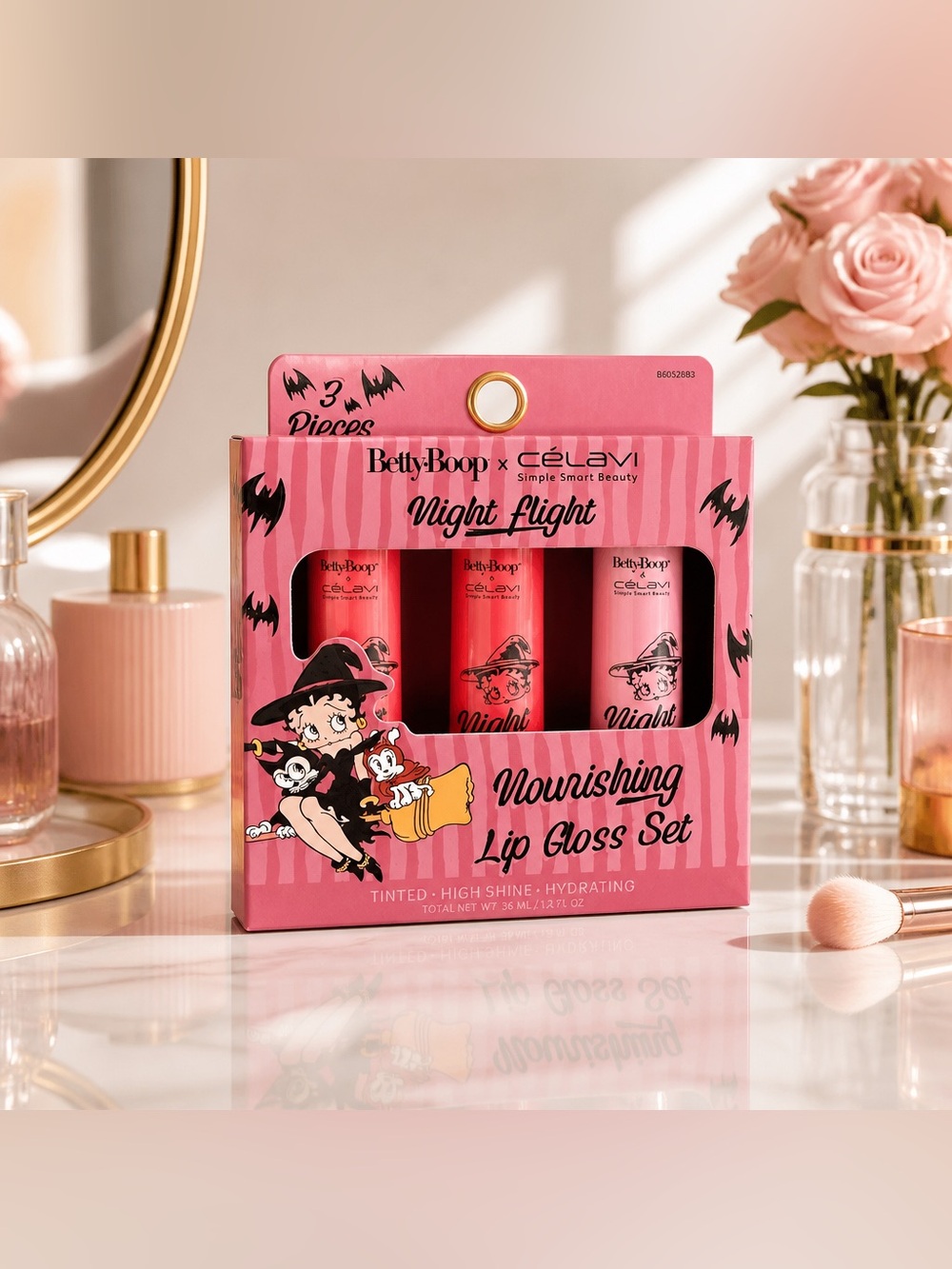 Betty Boop x Célavi Night Flight 3-Piece Nourishing Lip Gloss Set